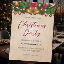 Convite de Natal Corporativo Vintage