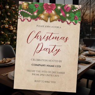 Convite de Natal Corporativo Vintage