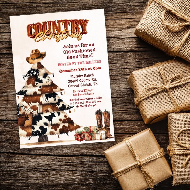 Convite de Natal Country Western (Criador carregado)