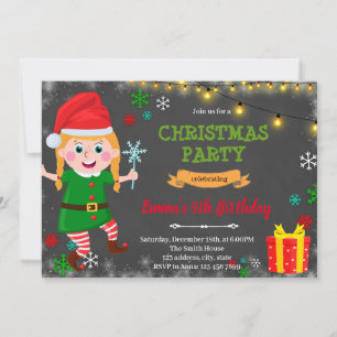 Convite de Natal da menina dos elfos