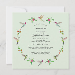 Convite de Natal de Aves Hummingbird de Anna
