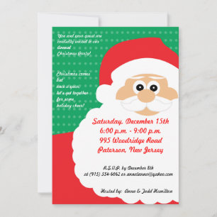 Convite de Natal de Barba de Santas 5x7
