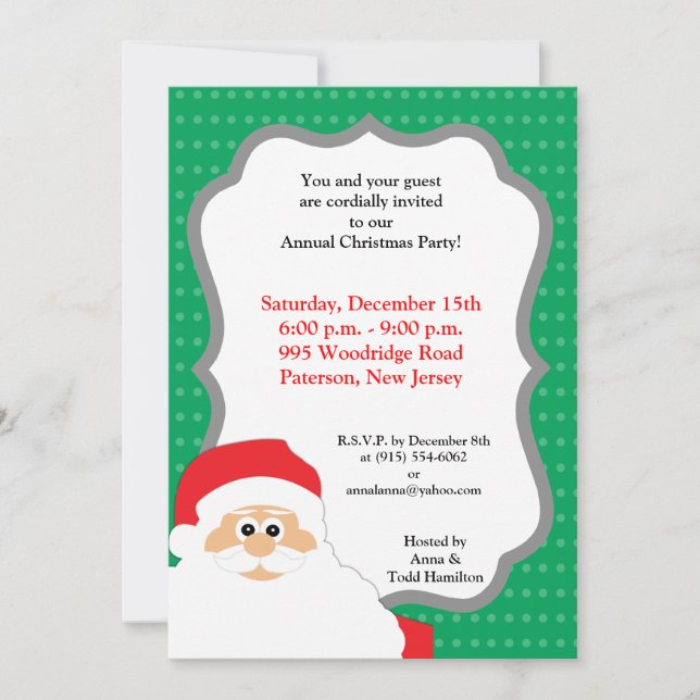 Convite de Natal de Barba de Santas 5x7 (Frente)