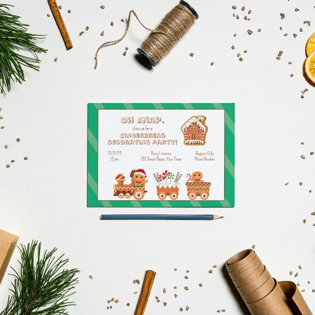 Convite de Natal de Biscoito de Gengibre Fofo (Criador carregado)