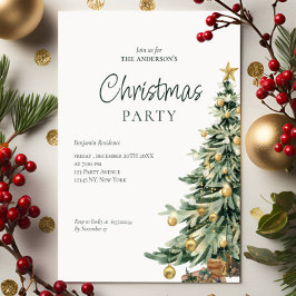 Convite de Natal de Festa com Código QR de Árvore