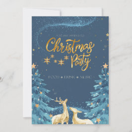 Convite de Natal de inverno com flocos de neve mod
