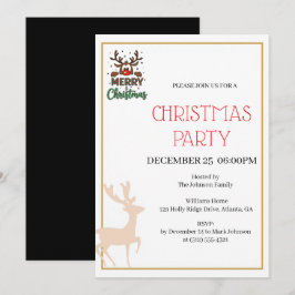 Convite de Natal de Rena Festiva