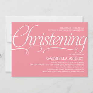 Convite de Natal de Script de precioso - Rosa