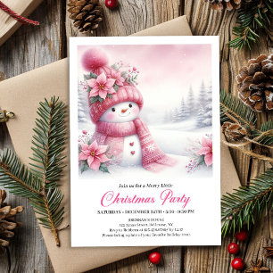 Convite de Natal Digital Festivo Rosa para Criança