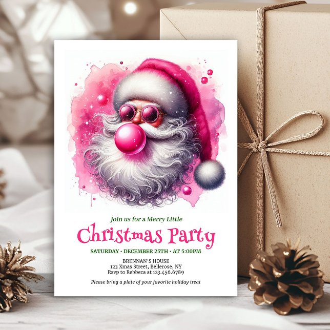 Convite de Natal divertido óculos de sol do Papai  (Printable Funny Santa Sunglasses Christmas Invitation

)
