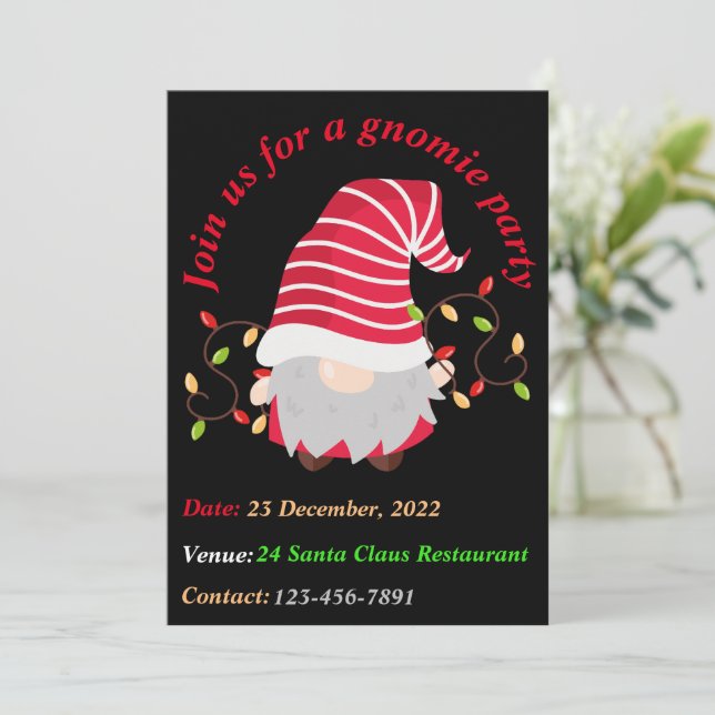 Convite de Natal do Gnomie (Em pé/Frente)