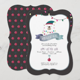Convite de Natal do Urso Polar Moderno QUALQUER EV