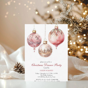 Convite de Natal Elegante com Aquarela para Festa