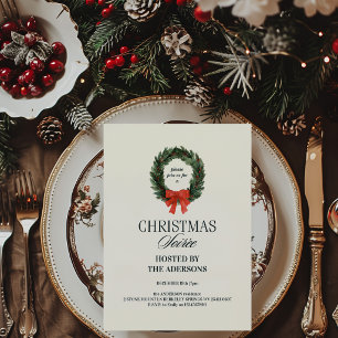 Convite de Natal Elegante com Xadrez Tartan