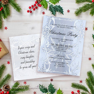 Convite de Natal Elegante Silver Crystal