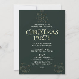 Convite de Natal Elegante Verde – Férias