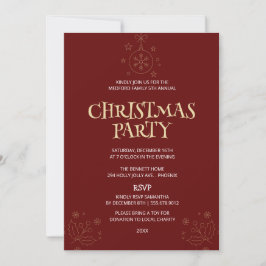 Convite de Natal Elegante Vermelho para Festa