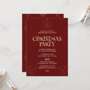 Convite de Natal Elegante Vermelho para Festa