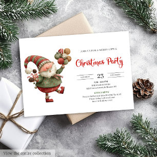 Convite de Natal em aquarela engraçado do Papai No