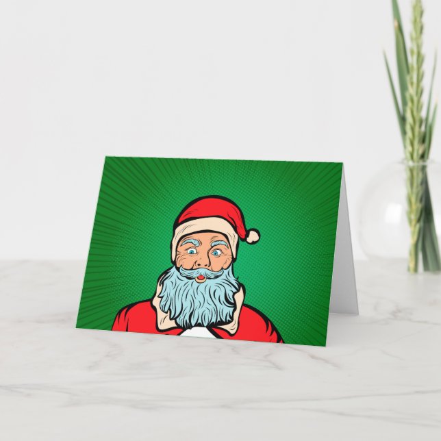 Convite de Natal em Estilo Pop Art para Festa de P (Frente)