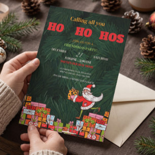 Convite de Natal Engraçado do Amigo-Santa para Fes