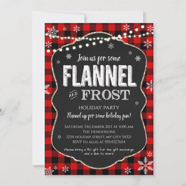 Convite de Natal Flannel e Frost (Frente)