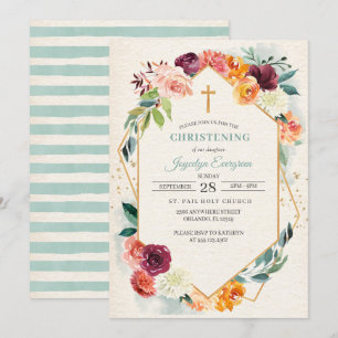 Convite de Natal Floral Rustic Autumn