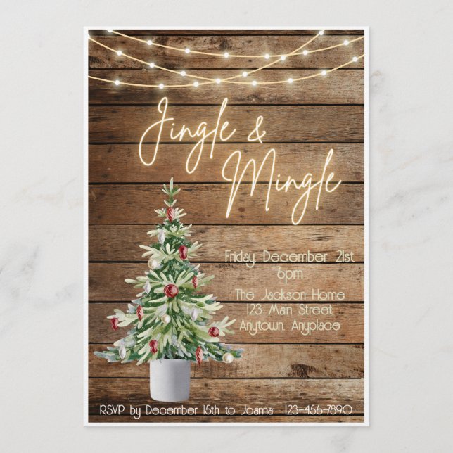 Convite de Natal Jingle e Mingle (Frente)