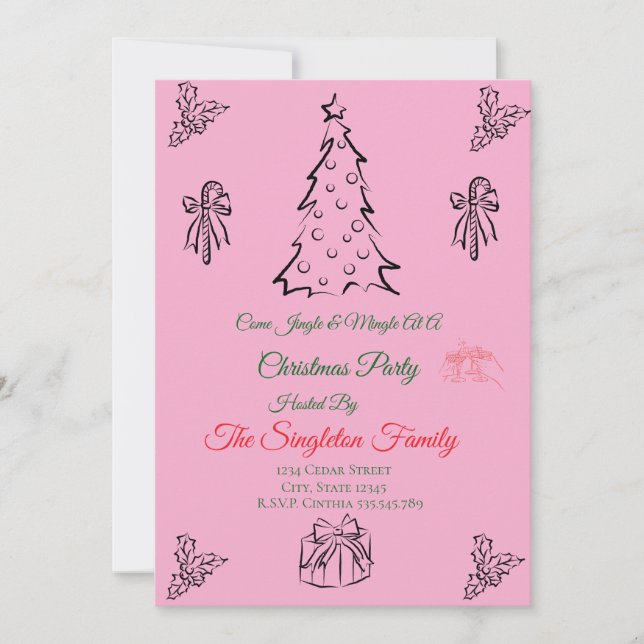 Convite de natal não fotográfico (Frente)