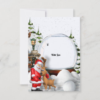 Convite de Natal – Papai Noel e Rena de Inverno
