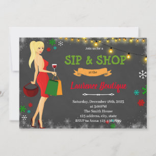 Convite de Natal para beber e comprar