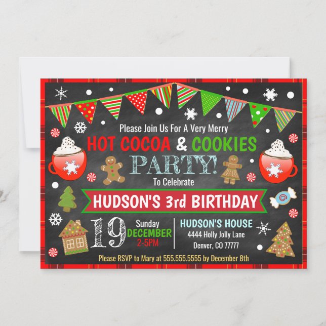 Convite de Natal para Cacau e Cookie (Frente)