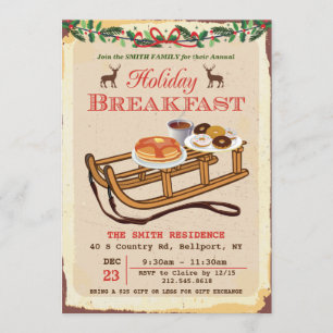 Convite de Natal para Café da Manhã de Férias