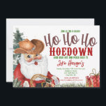 Convite de Natal para Cowboy, Campo Hodown Chris<br><div class="desc">Convite para Natal do Country Hodown,  Papais noeis que ficam no modelo da Festa de Natal,  Convite para Festas de Férias Ocidentais,  Convite para papais noeis de Cowboy</div>