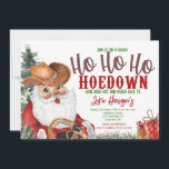 Convite de Natal para Cowboy, Campo Hodown Chris<br><div class="desc">Convite para Natal do Country Hodown,  Papais noeis que ficam no modelo da Festa de Natal,  Convite para Festas de Férias Ocidentais,  Convite para papais noeis de Cowboy</div>
