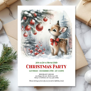 Convite de Natal para crianças com aquarela de cer