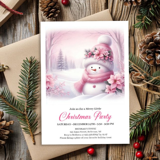 Convite de Natal para Crianças Floresta Nevada Aco (Cozy Snowy Forest Kids Download Christmas Invitation

)