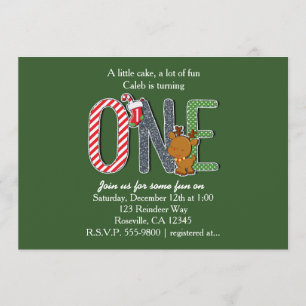 Convite de Natal para Festa de Aniversário de 1 an