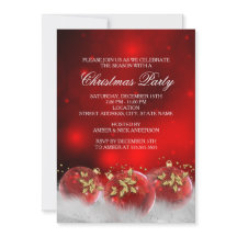 Convite de Natal para Festa de Natal com Bolas de 