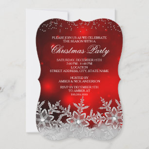 Convite de Natal para Festa de Natal Floco de Neve