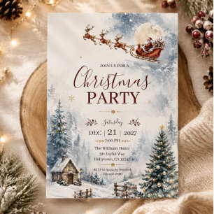 Convite de Natal para Festa em Cabana Vintage