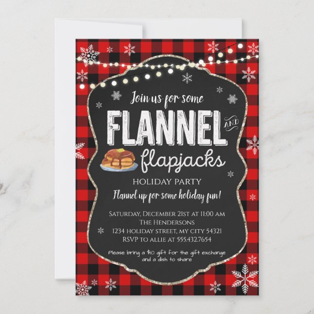Convite de Natal para Flannel e Flapjacks (Frente)