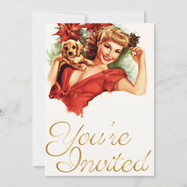 Convite de Natal para Pinup Girl (Frente)