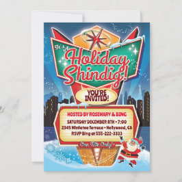 Convite de Natal para Sinalização Retroativa Neon