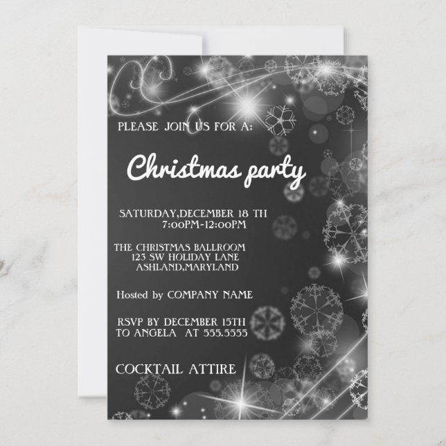 Convite de Natal Perfeito e Legal Sparkly (Frente)