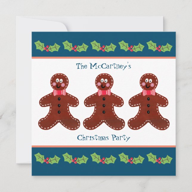 Convite de Natal personalizado do Homem de Biscoit (Frente)