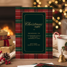 Convite de Natal Personalizado Elegante Xadrez Tar