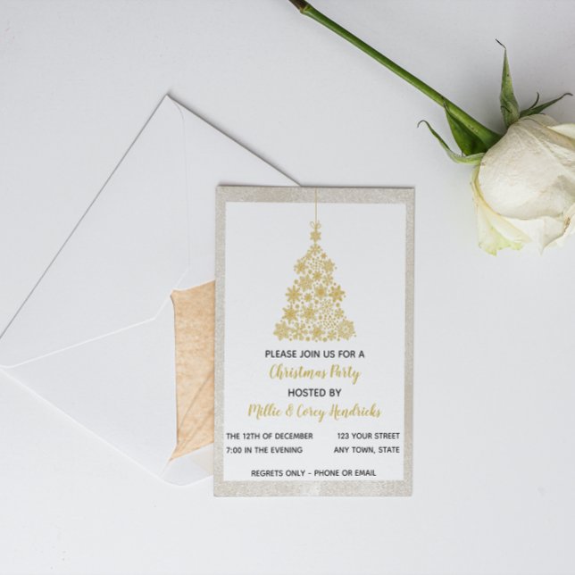 Convite de Natal Prata e Dourado (Criador carregado)