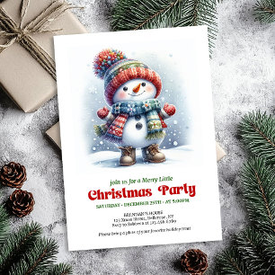 Convite de Natal refinado do boneco de neve fofo p