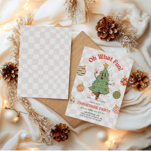 Convite de Natal Retro Oh Que Diversão